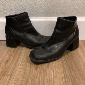 White Mountain leather square toe booties